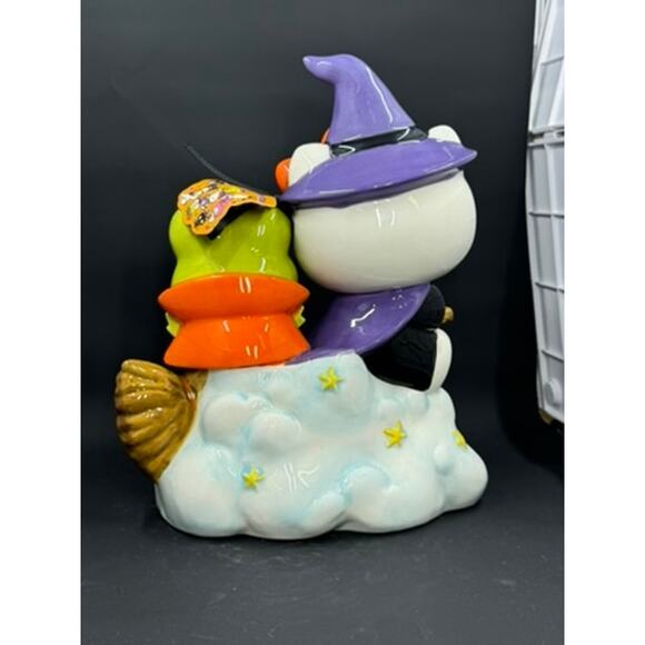 Hello Kitty 2024 Cute on clouds with  Broom And Pet Frog, Orange Bow, Purple Hat - Picture 5 of 9